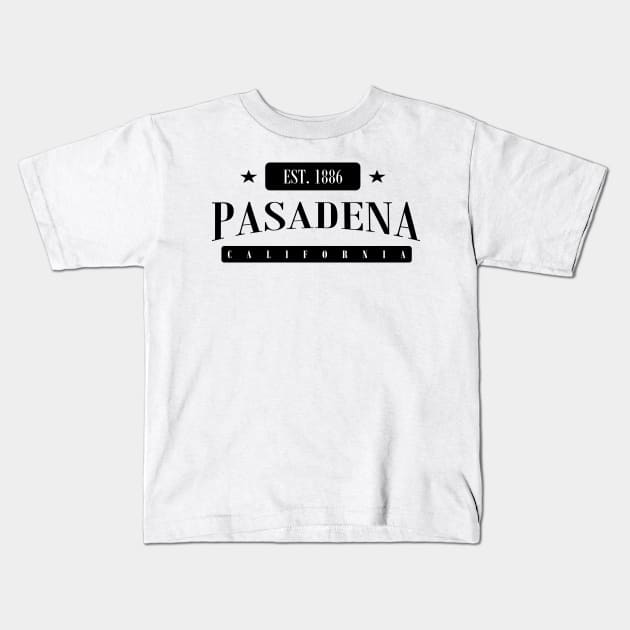 Pasadena Est. 1886 Standard Black Kids T-Shirt by MistahWilson